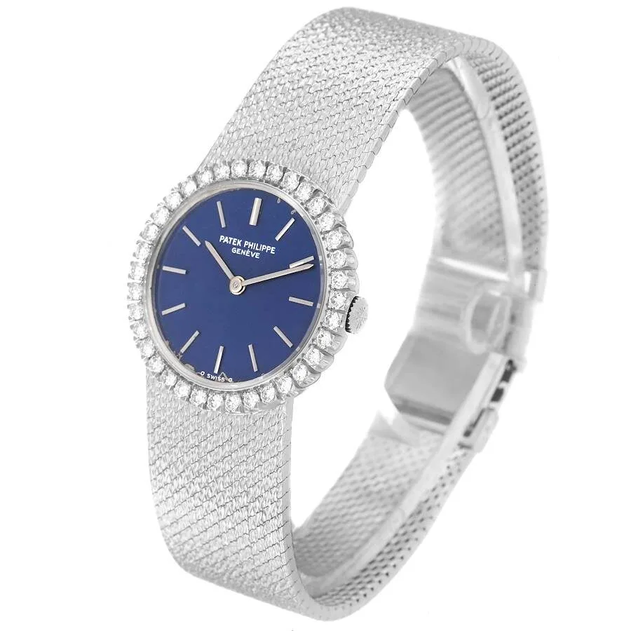 Đồng hồ Patek Phillipe 18k White Gold Diamond Bezel Cocktail Ladies Watch 4182 - Ảnh 5