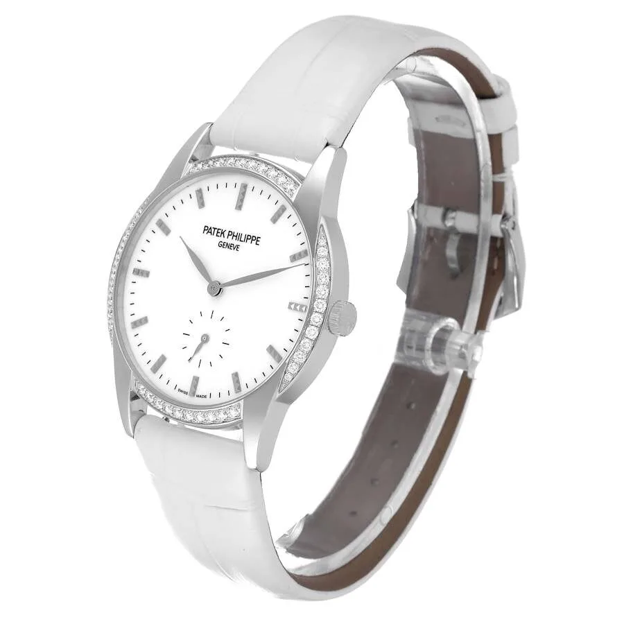 Đồng hồ Patek Phillipe Calatrava 18k White Gold Diamond Ladies Watch 7122 - Ảnh 5