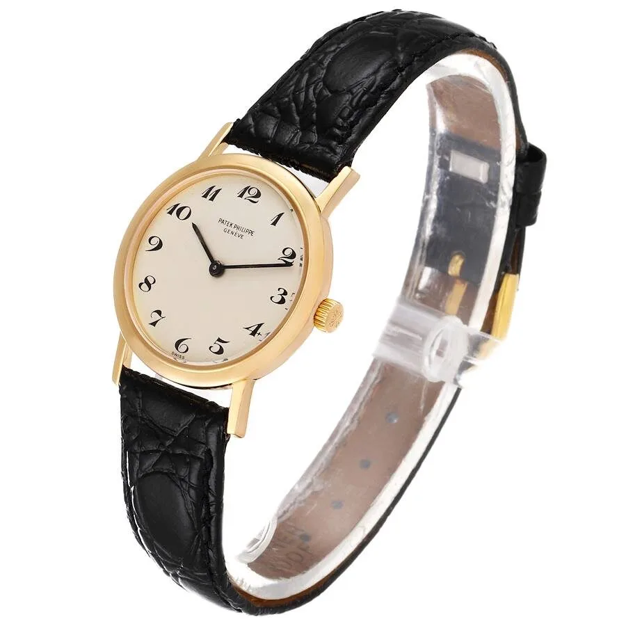 Đồng hồ Patek Phillipe Calatrava 18k Yellow Gold Silver Dial Ladies Watch 4184 - Ảnh 5