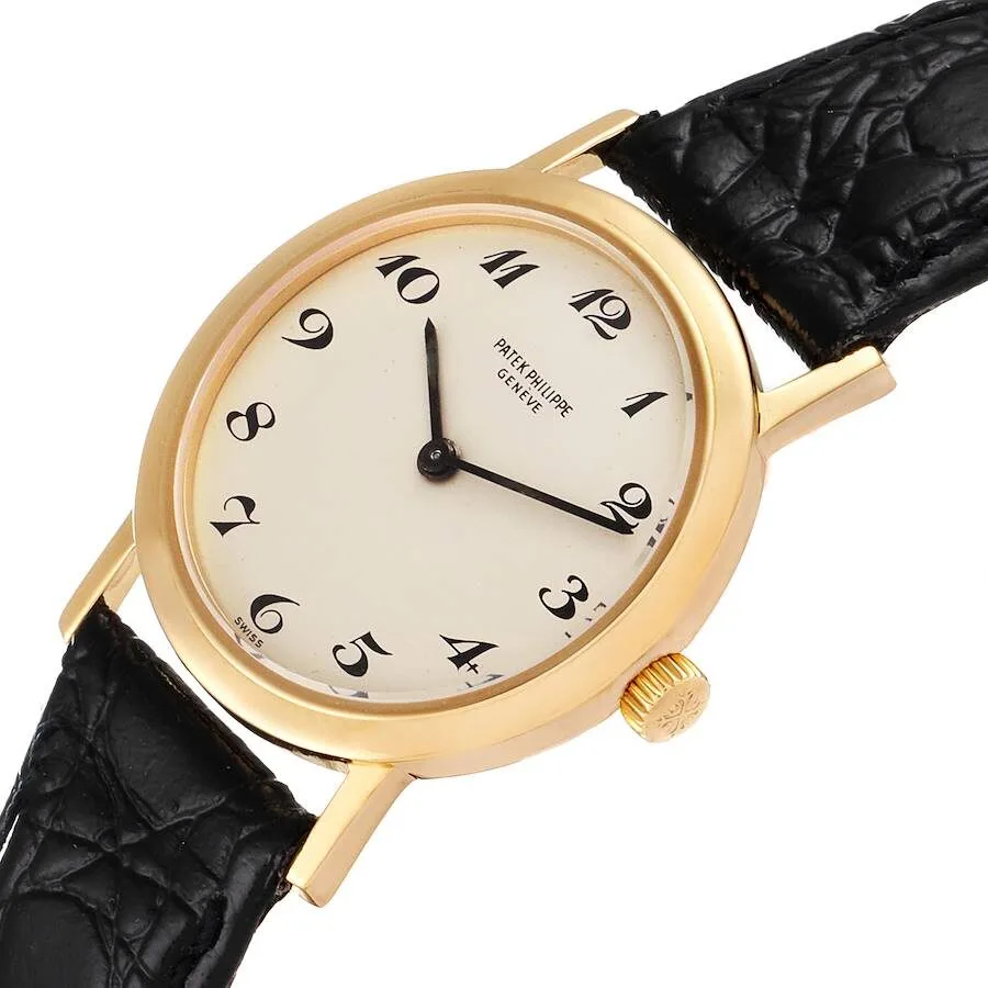 Đồng hồ Patek Phillipe Calatrava 18k Yellow Gold Silver Dial Ladies Watch 4184 - Ảnh 4
