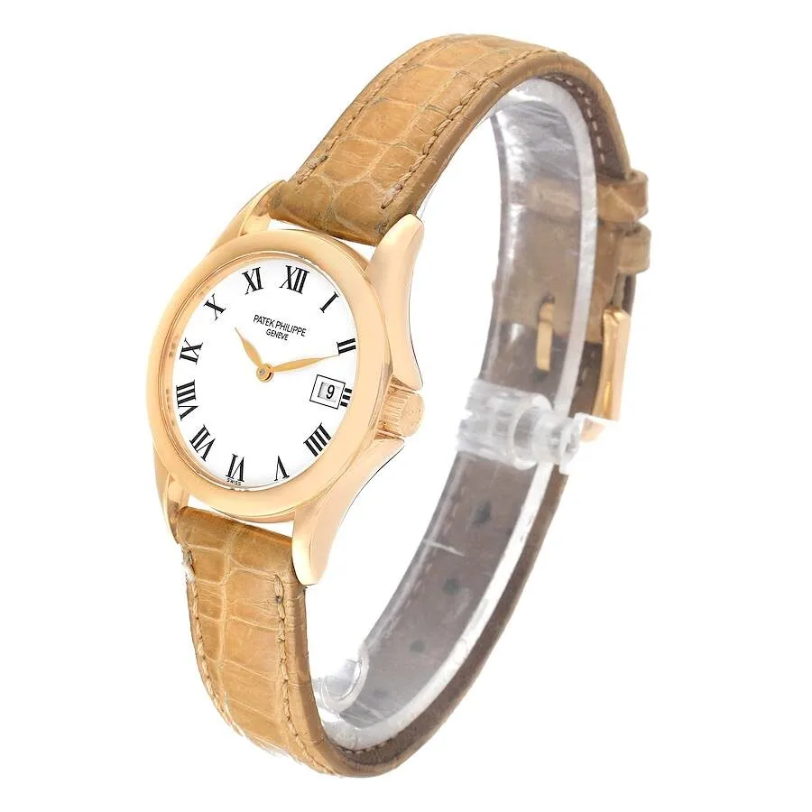Đồng hồ Patek Phillipe Calatrava 18k Yellow Gold White Dial Ladies Watch 4906 - Ảnh 5