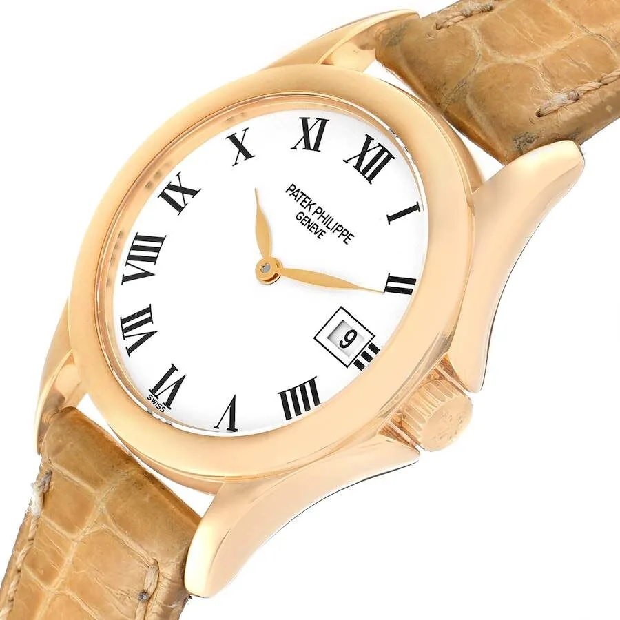 Đồng hồ Patek Phillipe Calatrava 18k Yellow Gold White Dial Ladies Watch 4906 - Ảnh 4