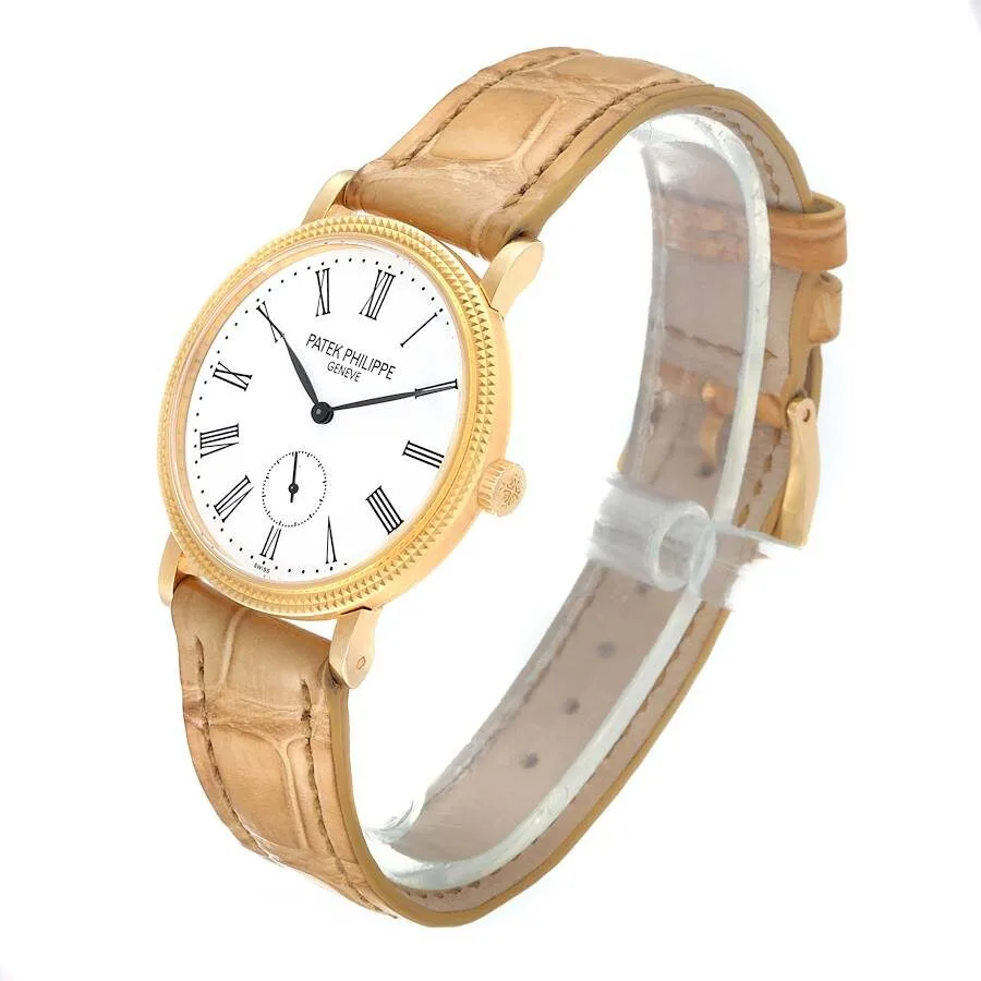 Đồng hồ Patek Phillipe Calatrava 31mm Yellow Gold Beige Strap Ladies Watch 7119 - Ảnh 5