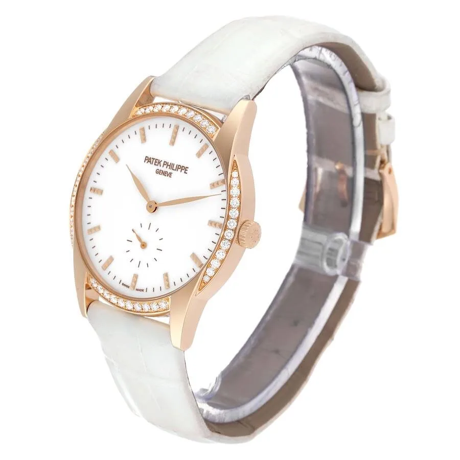 Đồng hồ Patek Phillipe Calatrava Rose Gold Diamond Ladies Watch 7122 - Ảnh 5