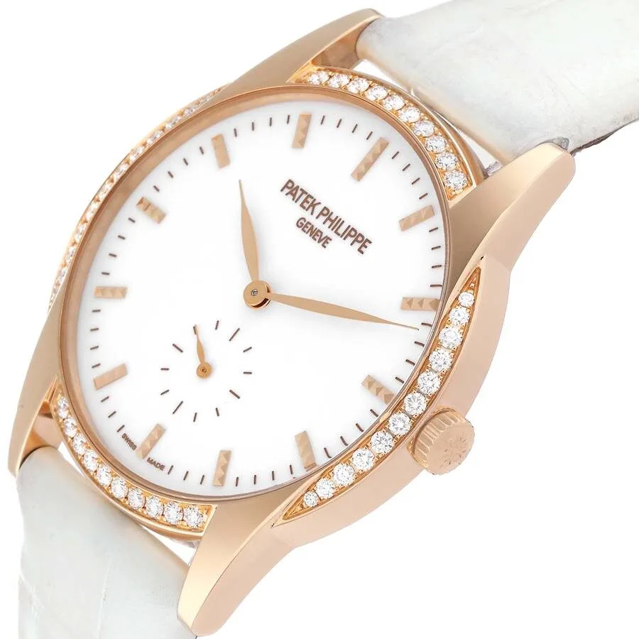 Đồng hồ Patek Phillipe Calatrava Rose Gold Diamond Ladies Watch 7122 - Ảnh 4