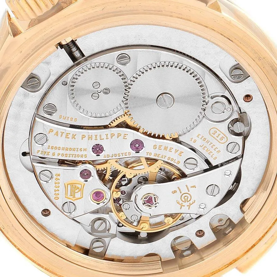 Đồng hồ Patek Phillipe Calatrava Travel Time Rose Gold MOP Diamond Watch 4934 - Ảnh 3