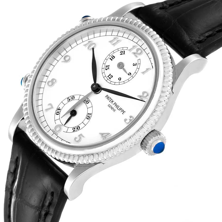 Đồng hồ Patek Phillipe Calatrava Travel Time White Gold Watch 4864 - Ảnh 4