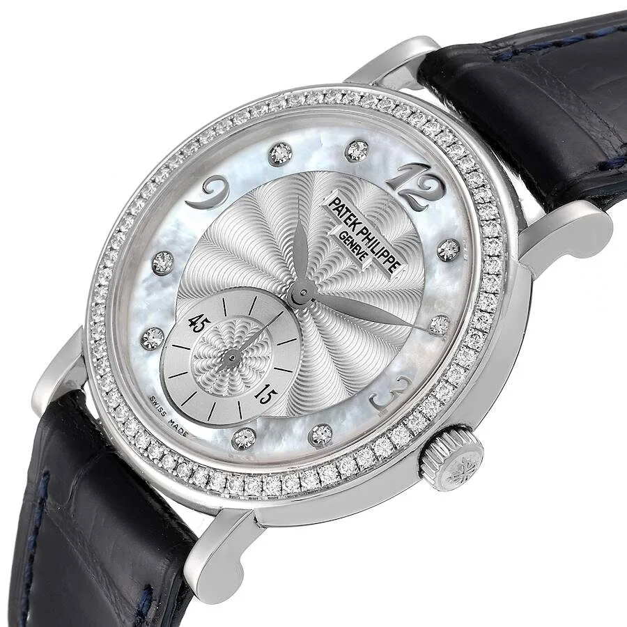 Đồng hồ Patek Phillipe Calatrava White Gold Mother of Pearl Diamond Ladies Watch 4959 - Ảnh 4