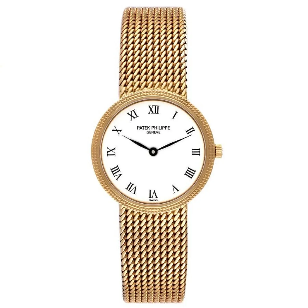 Đồng hồ Patek Phillipe Calatrava Yellow Gold Hobnail Bezel Ladies Watch 4819