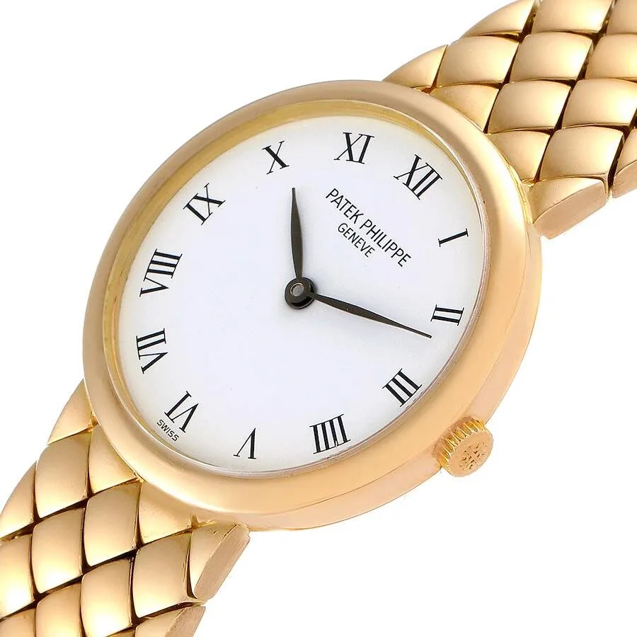 Đồng hồ Patek Phillipe Calatrava Yellow Gold White Roman Dial Ladies Watch 4821 - Ảnh 3