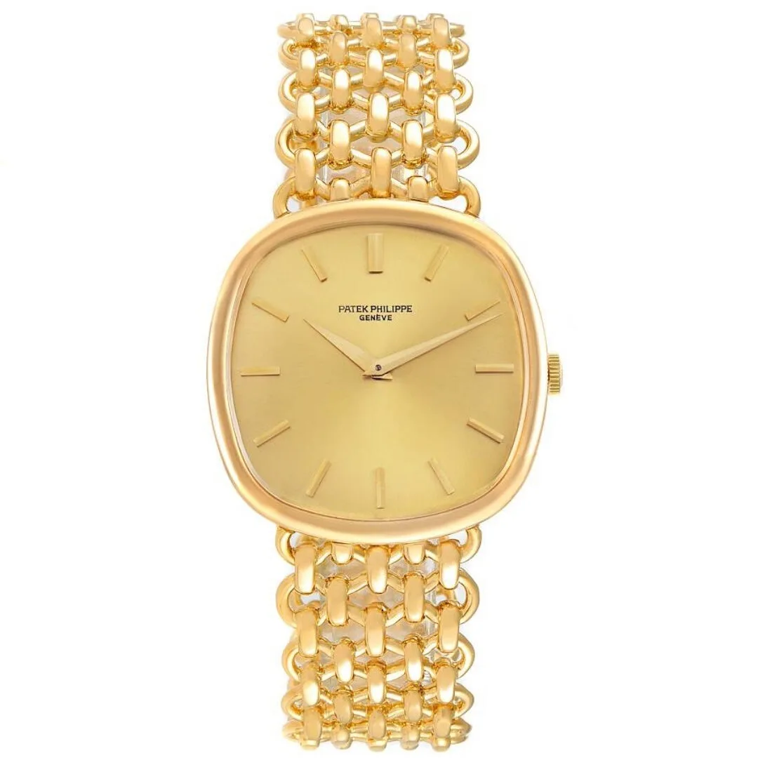 Đồng hồ Patek Phillipe Ellipse 18k Yellow Gold Champagne Dial Mens Watch 3644