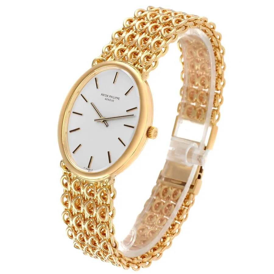 Đồng hồ Patek Phillipe Ellipse Yellow Gold Silver Dial Vintage Mens Watch 3598 - Ảnh 5