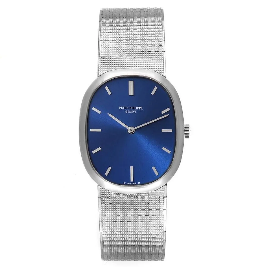 Đồng hồ Patek Phillipe Golden Ellipse 18k White Gold Blue Dial Ladies Watch 3548