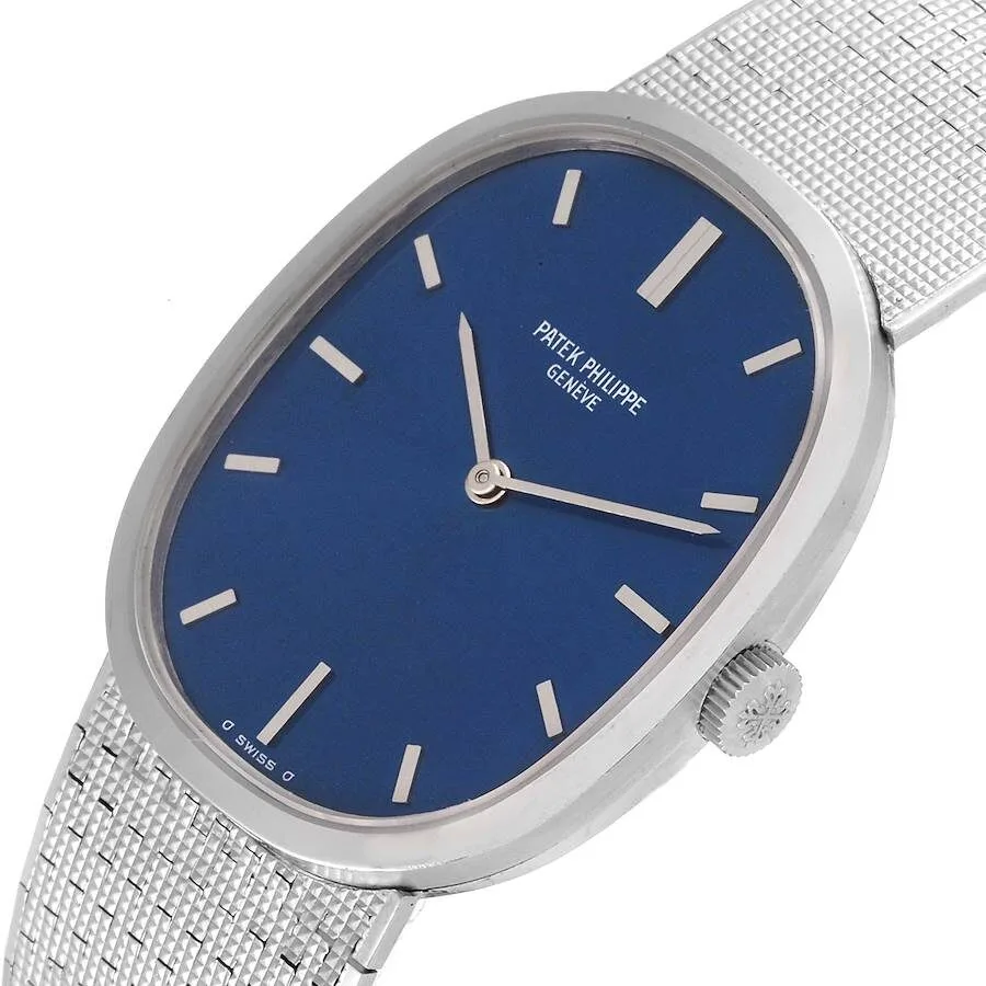 Đồng hồ Patek Phillipe Golden Ellipse 18k White Gold Blue Dial Ladies Watch 3548 - Ảnh 4