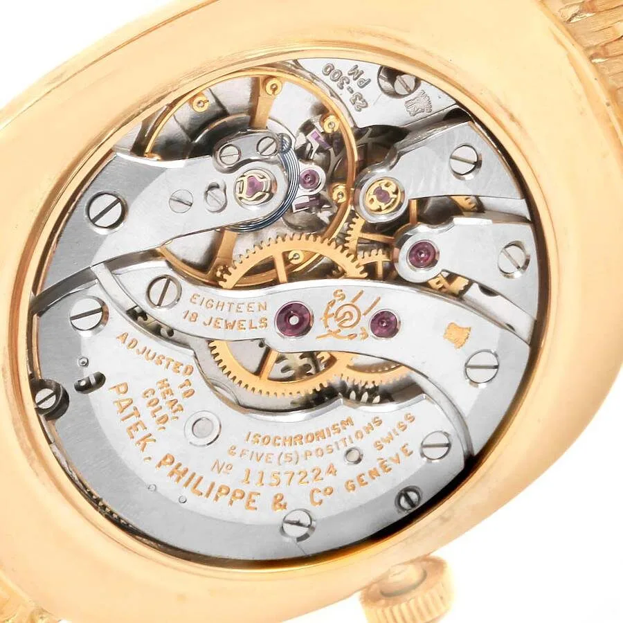 Đồng hồ Patek Phillipe Golden Ellipse 18k Yellow Gold Blue Dial Ladies Watch 3548 - Ảnh 3