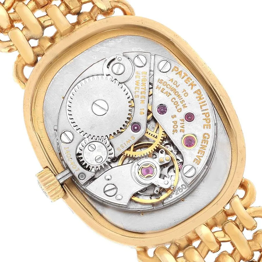 Đồng hồ Patek Phillipe Golden Ellipse 18k Yellow Gold Blue Dial Ladies Watch 4464 - Ảnh 3