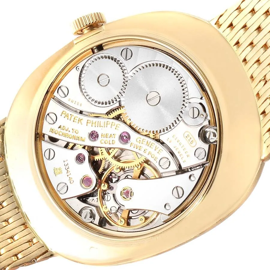 Đồng hồ Patek Phillipe Golden Ellipse 18k Yellow Gold Blue Dial Watch 3748 - Ảnh 3