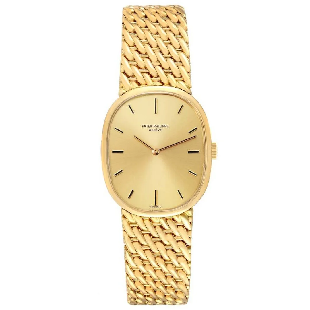 Đồng hồ Patek Phillipe Golden Ellipse 18k Yellow Gold Champagne Dial Mens Watch 3848