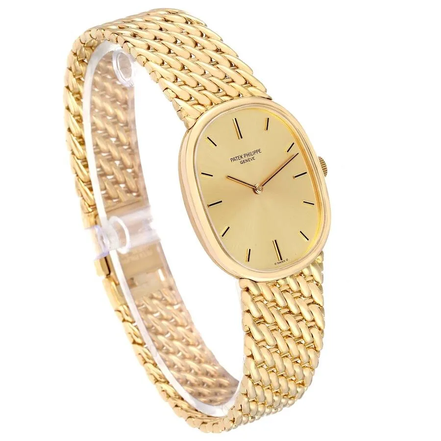 Đồng hồ Patek Phillipe Golden Ellipse 18k Yellow Gold Champagne Dial Mens Watch 3848 - Ảnh 5