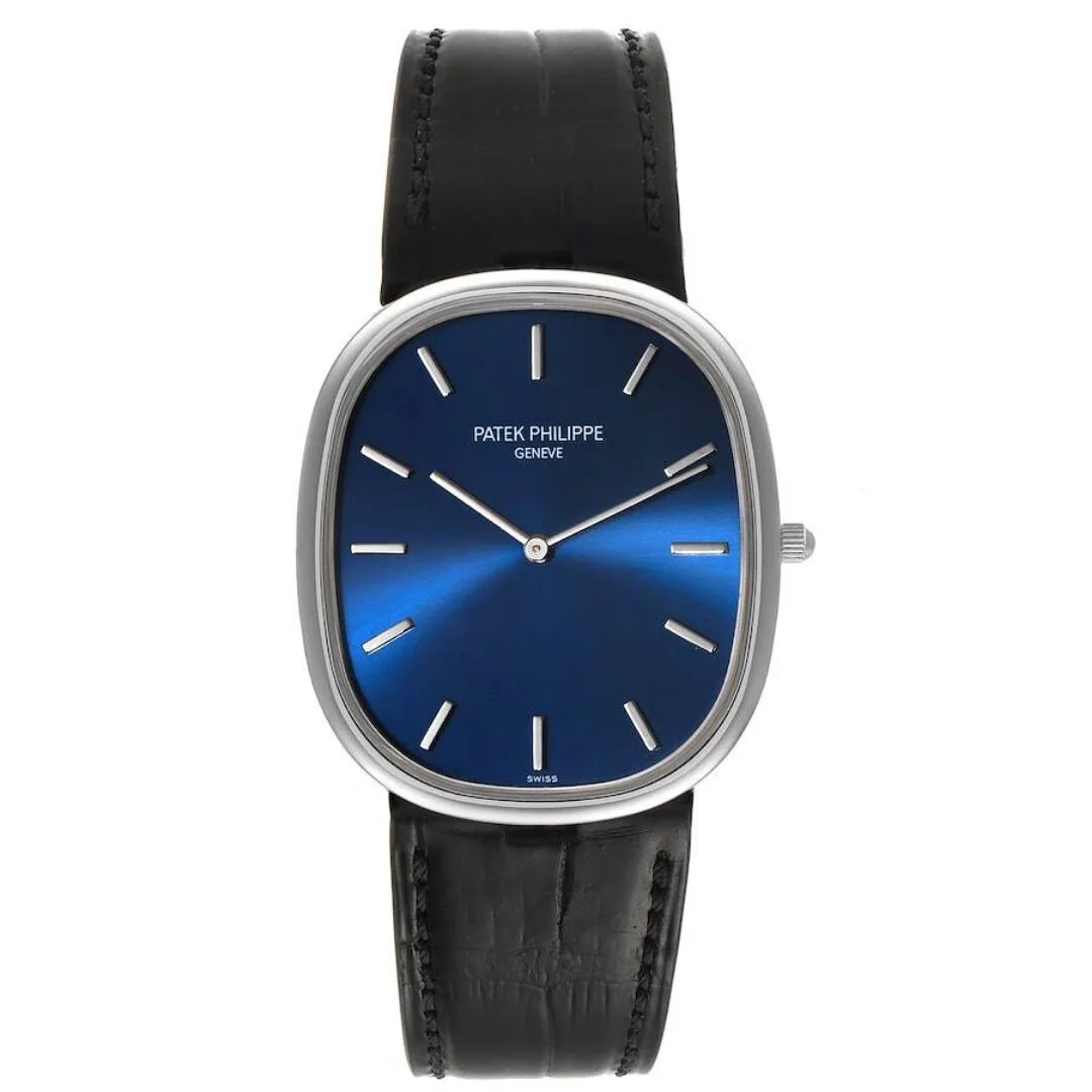 Đồng hồ Patek Phillipe Golden Ellipse Grande Taille Blue Dial Platinum Mens Watch 5738