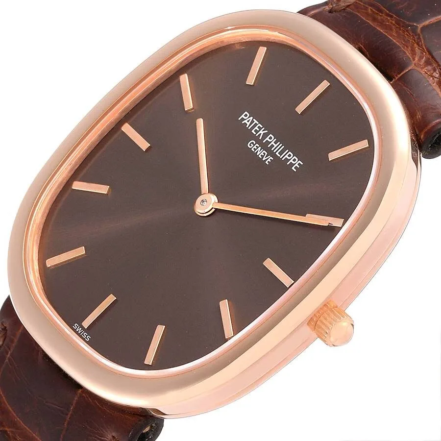 Đồng hồ Patek Phillipe Golden Ellipse Jumbo Rose Gold Automatic Mens Watch 3738 - Ảnh 4