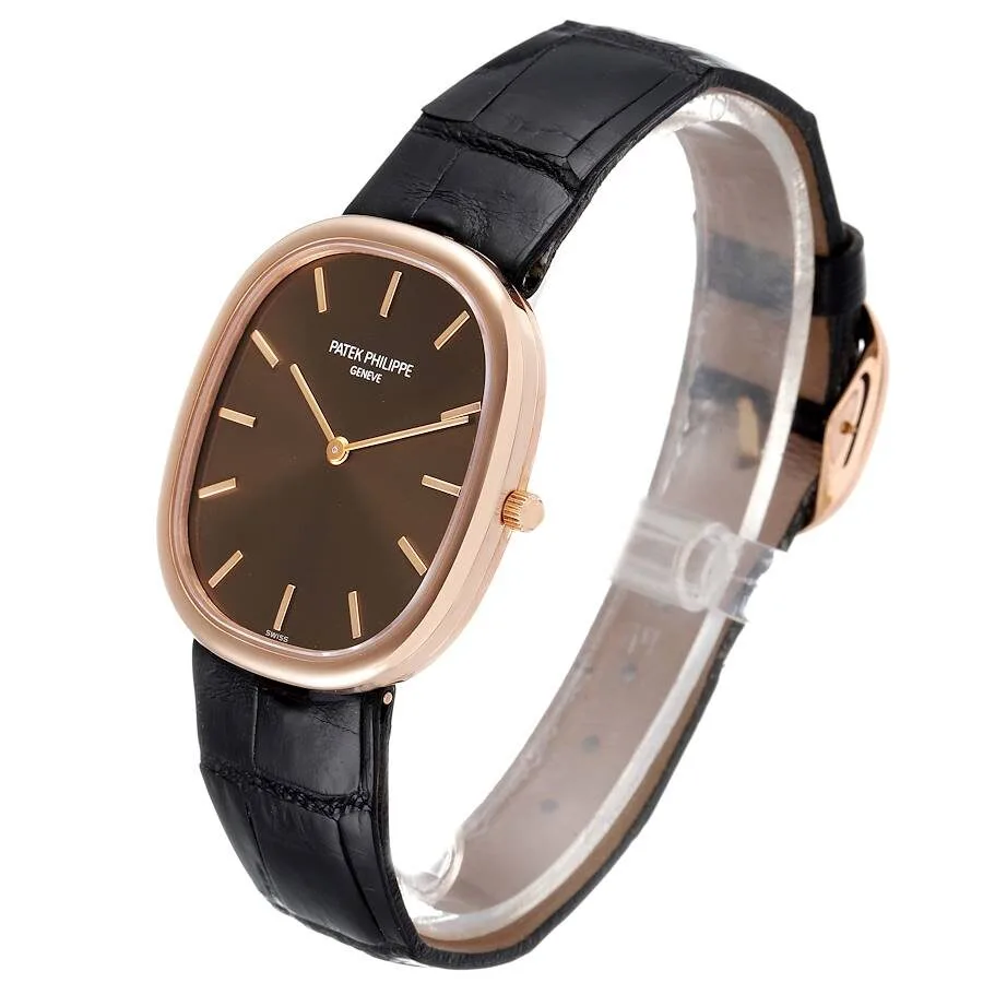 Đồng hồ Patek Phillipe Golden Ellipse Rose Gold Brown Dial Watch 3738 - Ảnh 5