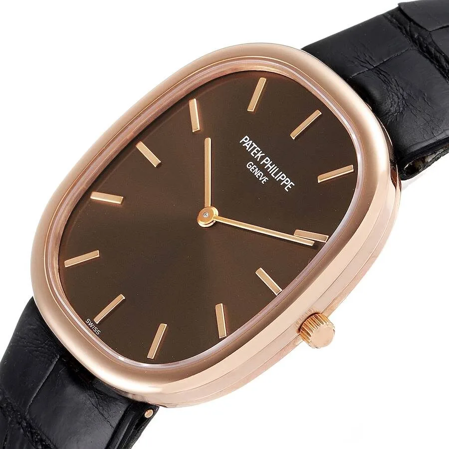 Đồng hồ Patek Phillipe Golden Ellipse Rose Gold Brown Dial Watch 3738 - Ảnh 4