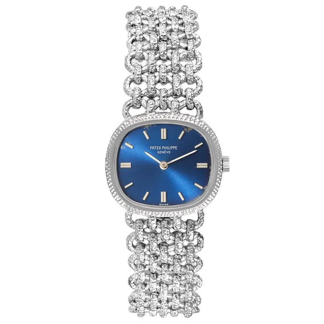 Đồng hồ Patek Phillipe Golden Ellipse White Gold Blue Dial Ladies Watch 4133