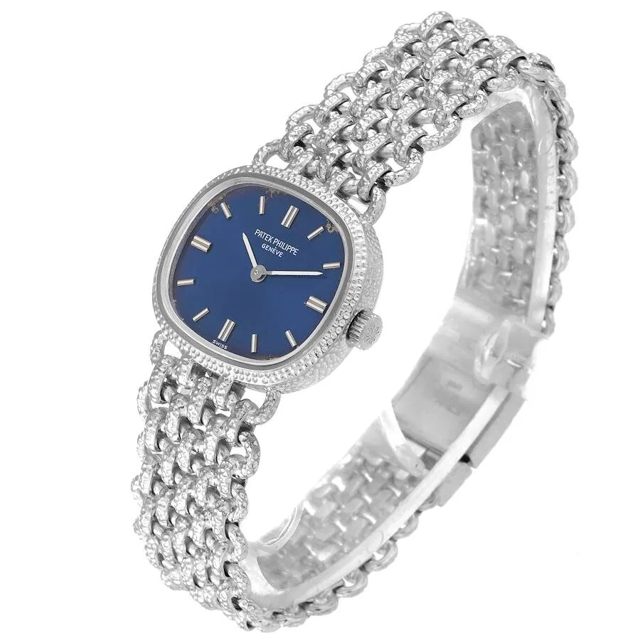 Đồng hồ Patek Phillipe Golden Ellipse White Gold Blue Dial Ladies Watch 4133 - Ảnh 5