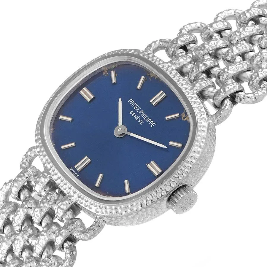 Đồng hồ Patek Phillipe Golden Ellipse White Gold Blue Dial Ladies Watch 4133 - Ảnh 4