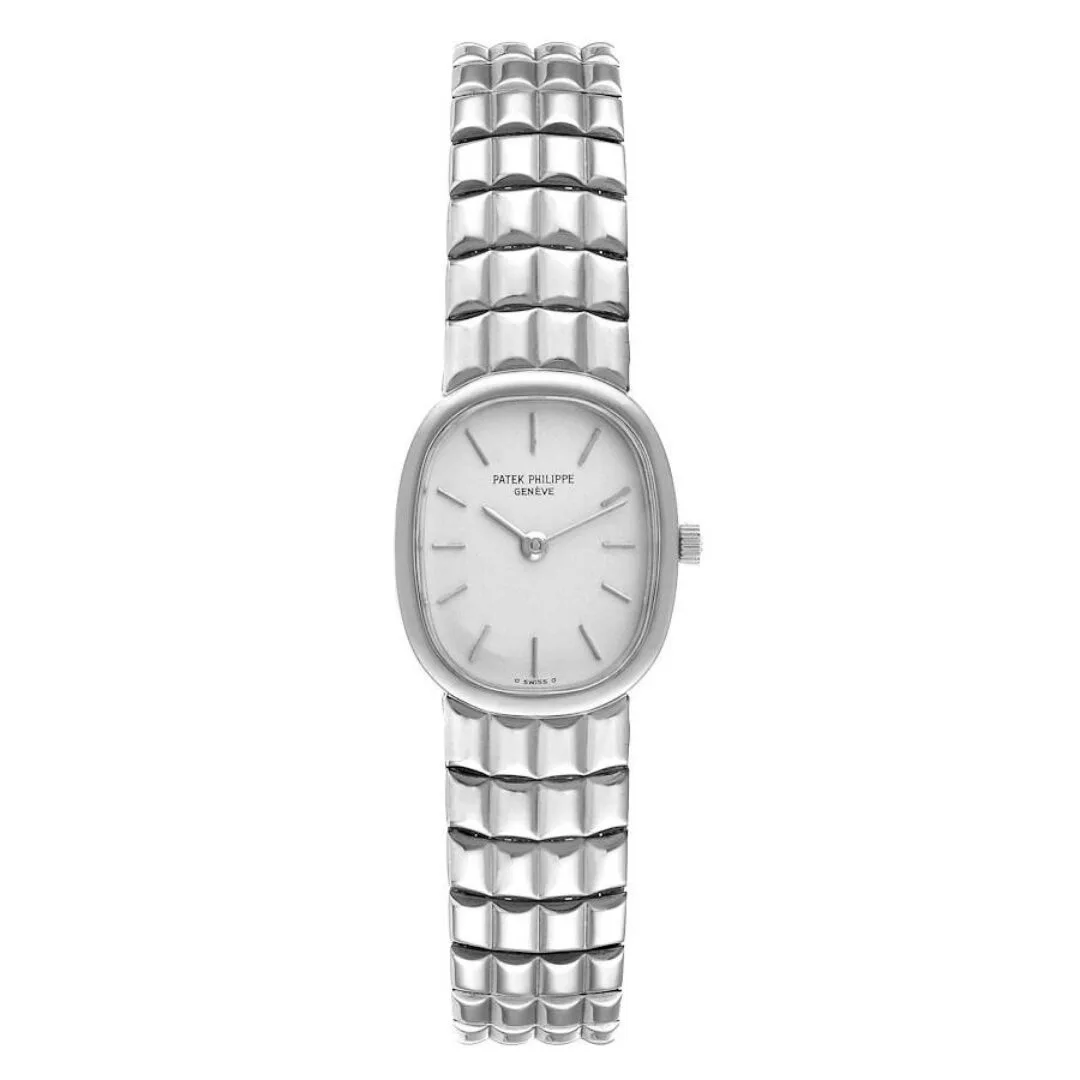 Đồng hồ Patek Phillipe Golden Ellipse White Gold Silver Dial Ladies Watch 4764