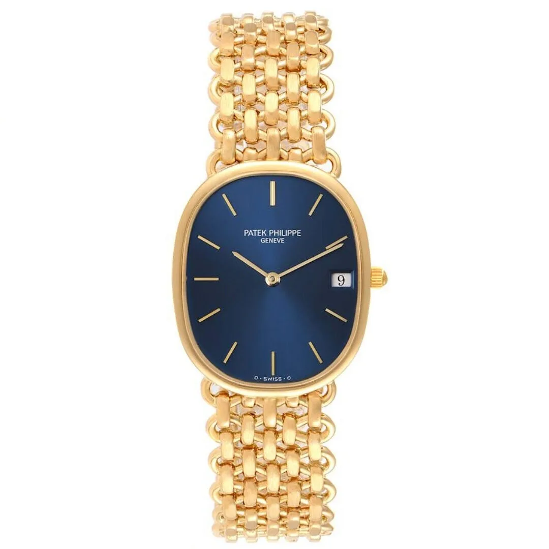 Đồng hồ Patek Phillipe Golden Ellipse Yellow Gold Blue Dial Ladies Watch 3788