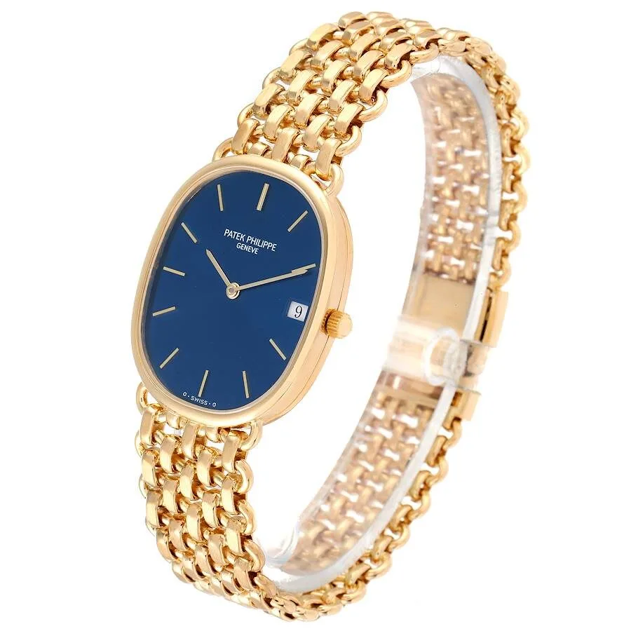 Đồng hồ Patek Phillipe Golden Ellipse Yellow Gold Blue Dial Ladies Watch 3788 - Ảnh 5