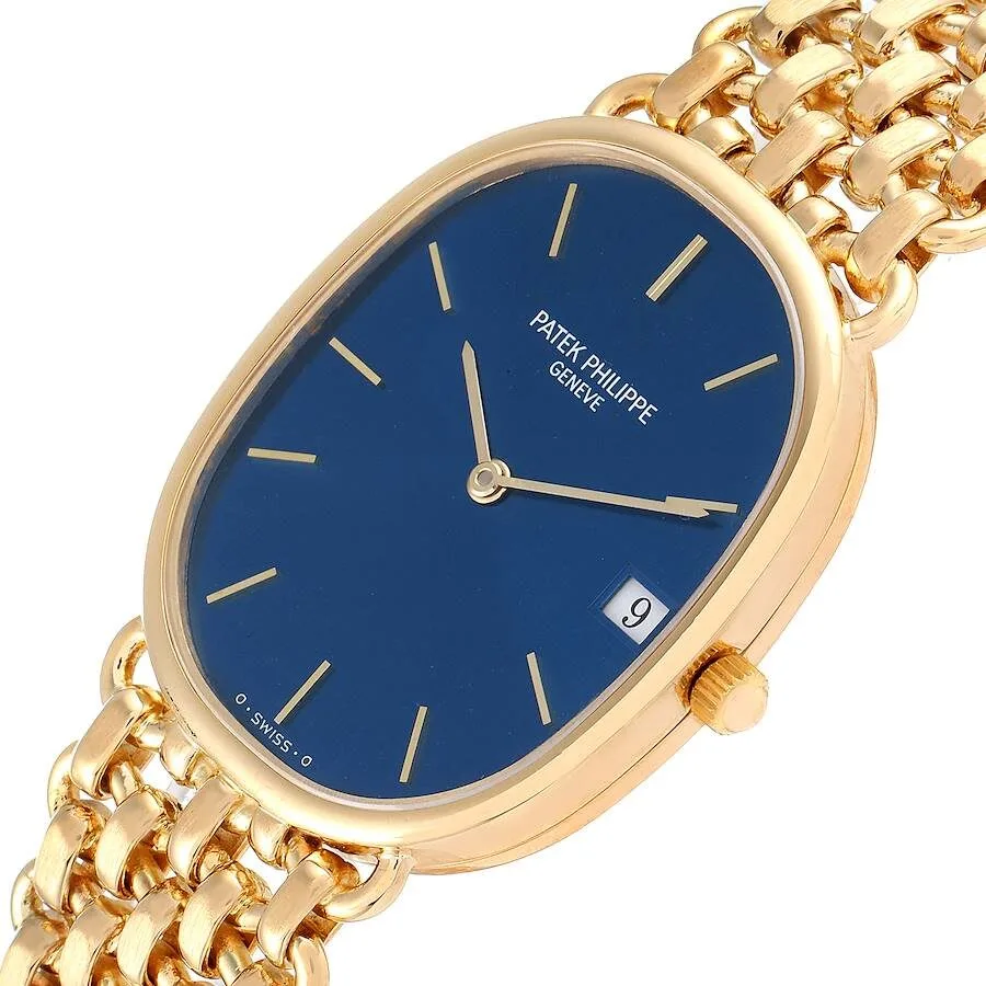 Đồng hồ Patek Phillipe Golden Ellipse Yellow Gold Blue Dial Ladies Watch 3788 - Ảnh 4