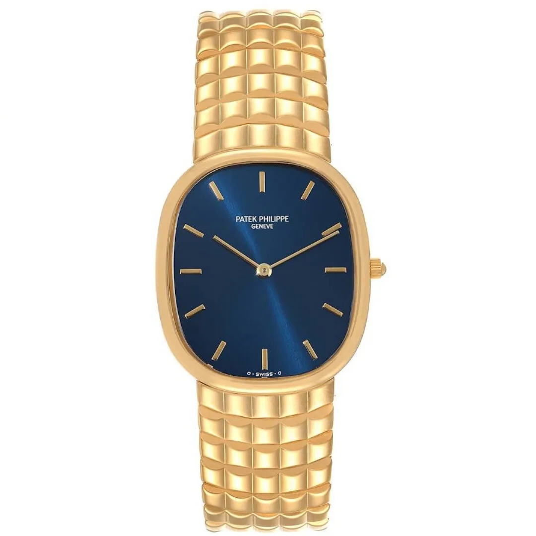 Đồng hồ Patek Phillipe Golden Ellipse Yellow Gold Blue Dial Mens Watch 3738