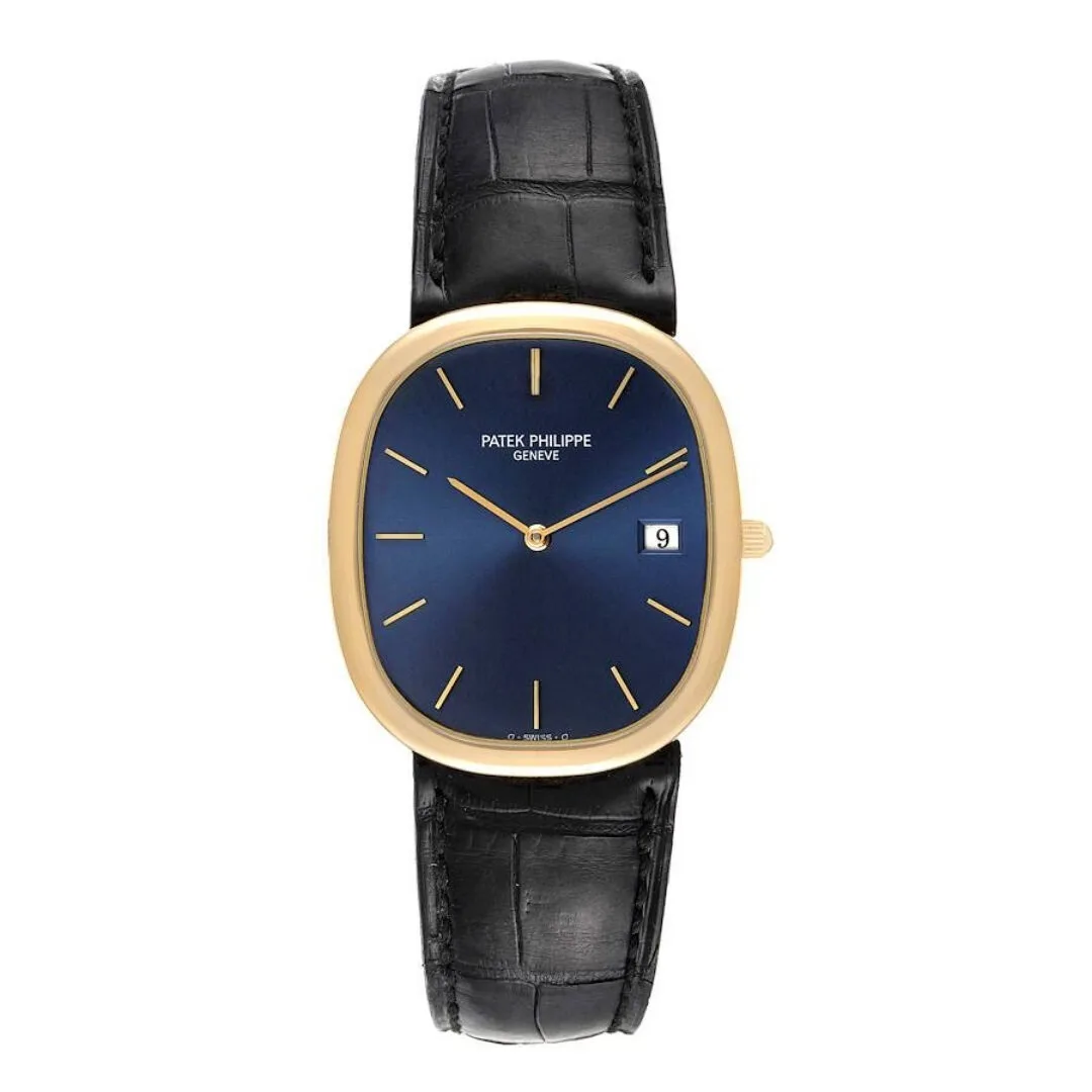 Đồng hồ Patek Phillipe Golden Ellipse Yellow Gold Blue Dial Mens Watch 3747