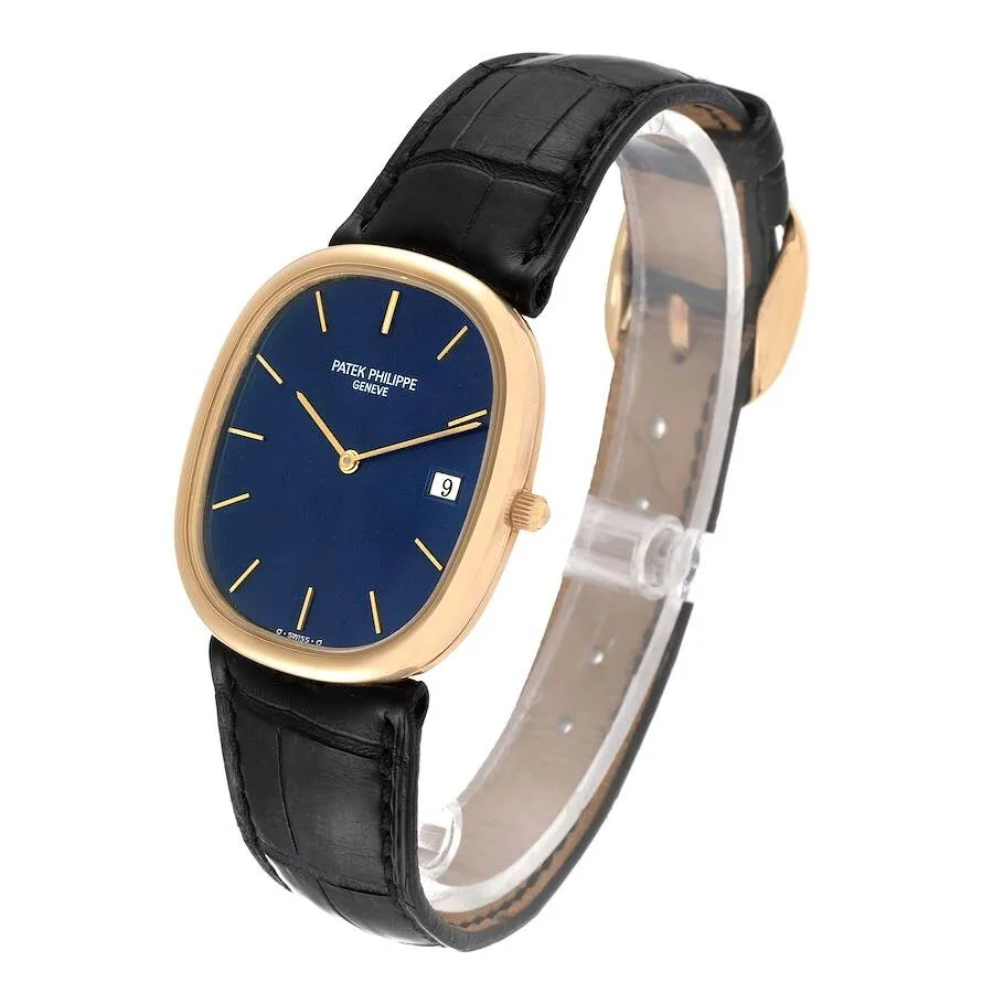 Đồng hồ Patek Phillipe Golden Ellipse Yellow Gold Blue Dial Mens Watch 3747 - Ảnh 5