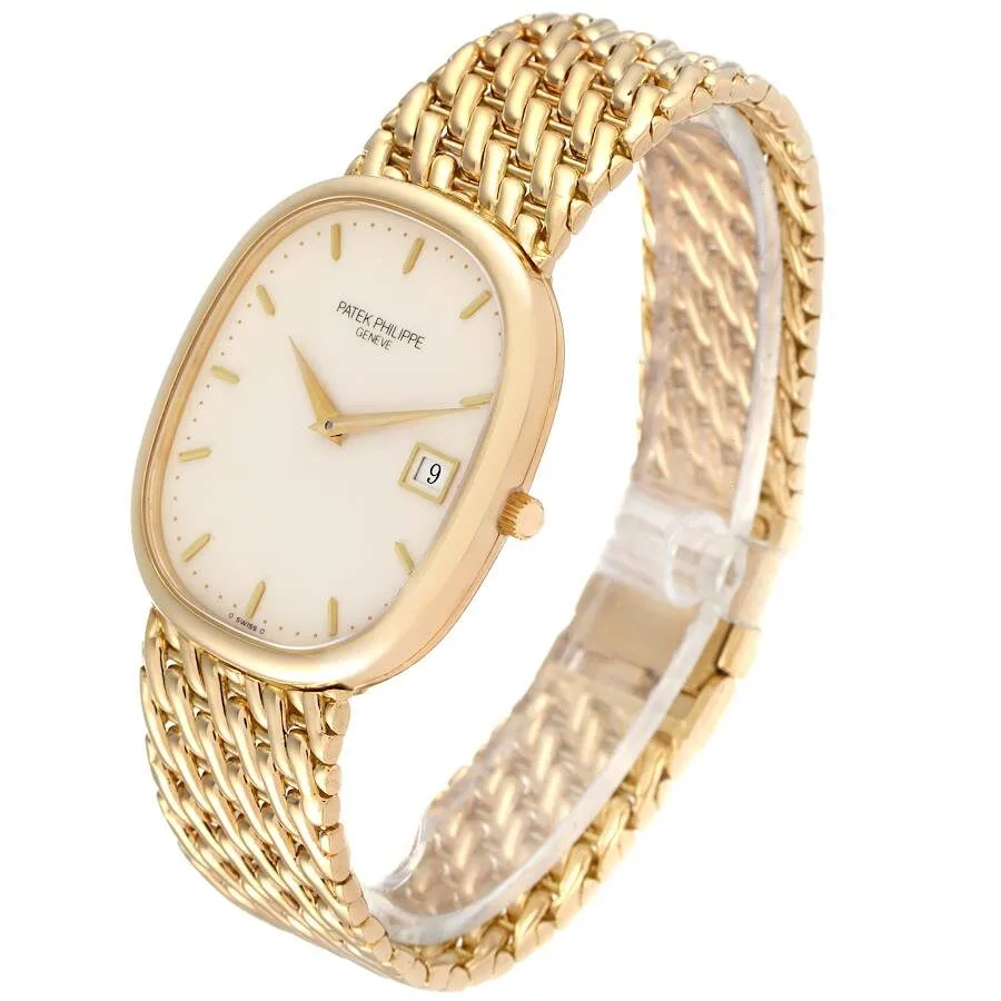 Đồng hồ Patek Phillipe Golden Ellipse Yellow Gold Ivory Dial Mens Watch 3747 - Ảnh 5