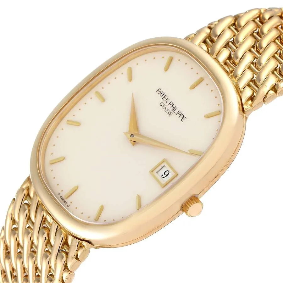 Đồng hồ Patek Phillipe Golden Ellipse Yellow Gold Ivory Dial Mens Watch 3747 - Ảnh 4