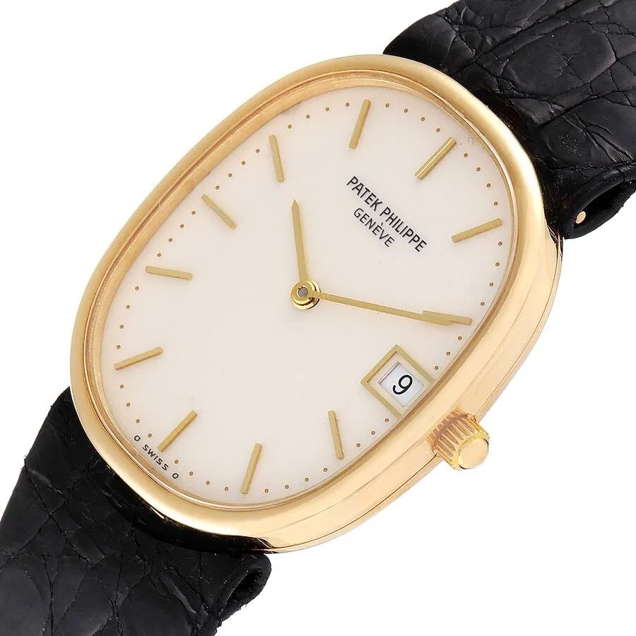 Đồng hồ Patek Phillipe Golden Ellipse Yellow Gold Ivory Dial Mens Watch 3788 - Ảnh 4