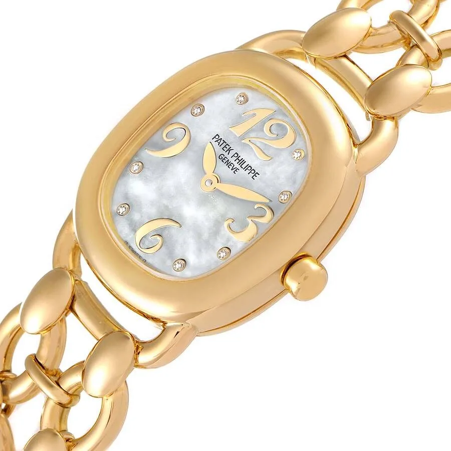 Đồng hồ Patek Phillipe Golden Ellipse Yellow Gold MOP Diamond Dial Ladies Watch 4830 - Ảnh 4