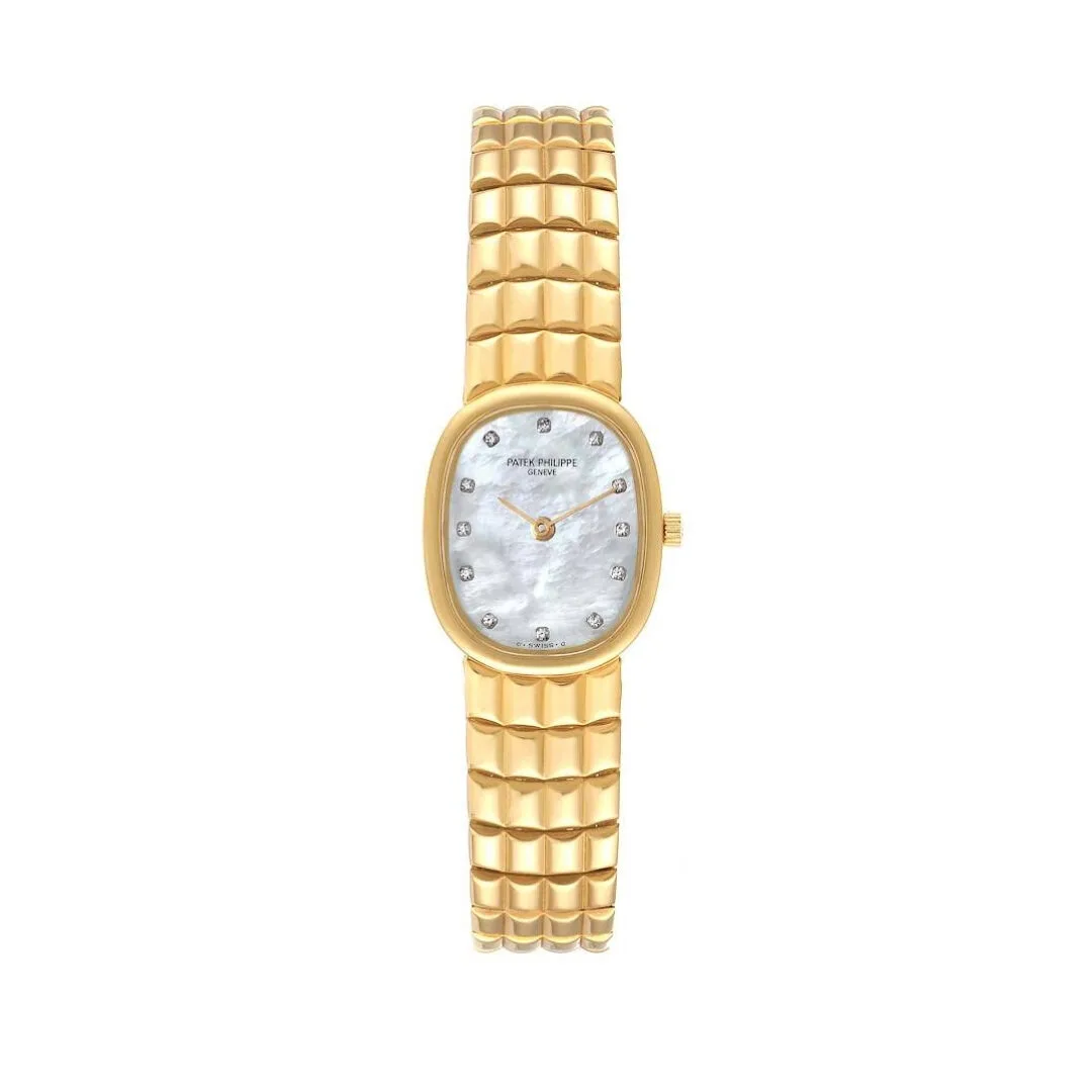 Đồng hồ Patek Phillipe Golden Ellipse Yellow Gold Mother of Pearl Diamond Ladies Watch 4764