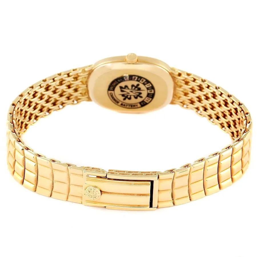 Đồng hồ Patek Phillipe Golden Ellipse Yellow Gold Mother of Pearl Diamond Ladies Watch 4764 - Ảnh 3