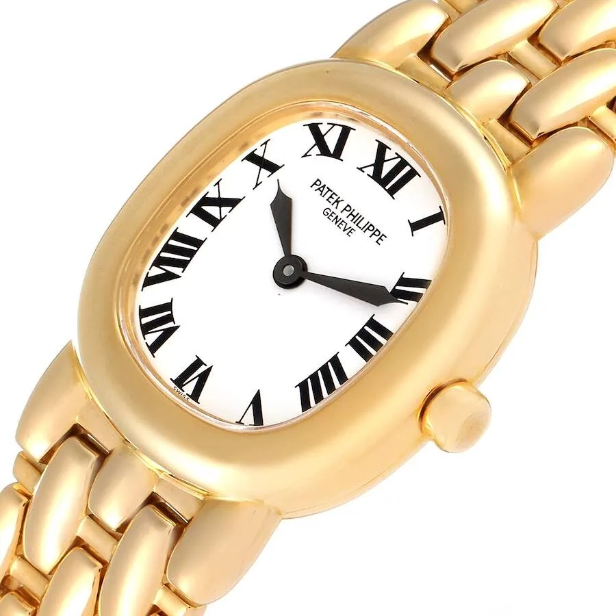 Đồng hồ Patek Phillipe Golden Ellipse Yellow Gold White Dial Ladies Watch 4830 - Ảnh 4