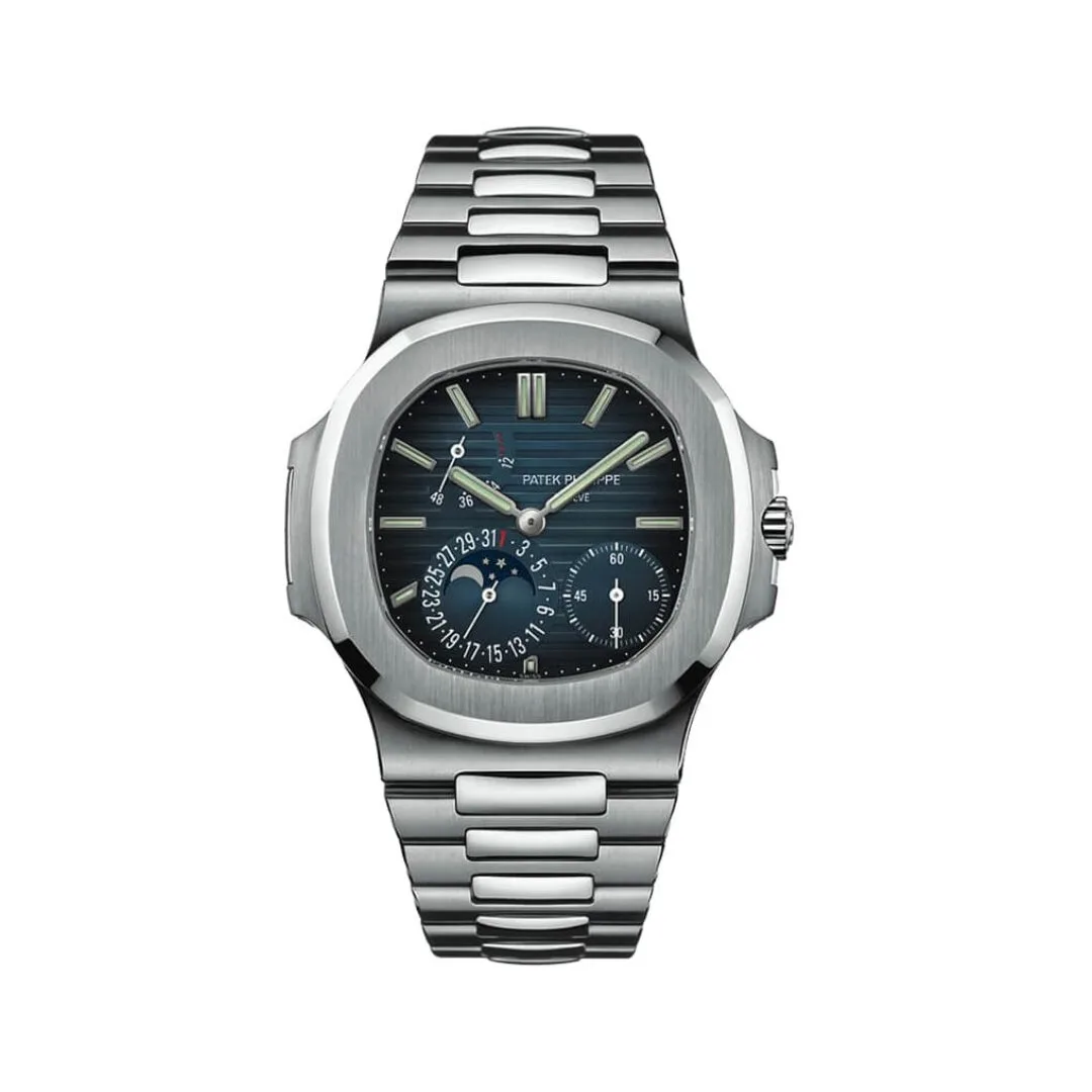 Đồng hồ Patek Phillipe Nautilus Steel Blue Dial Moon Phase 5712/1A-001